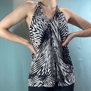Ramy Brook 100% Silk B&W Tank